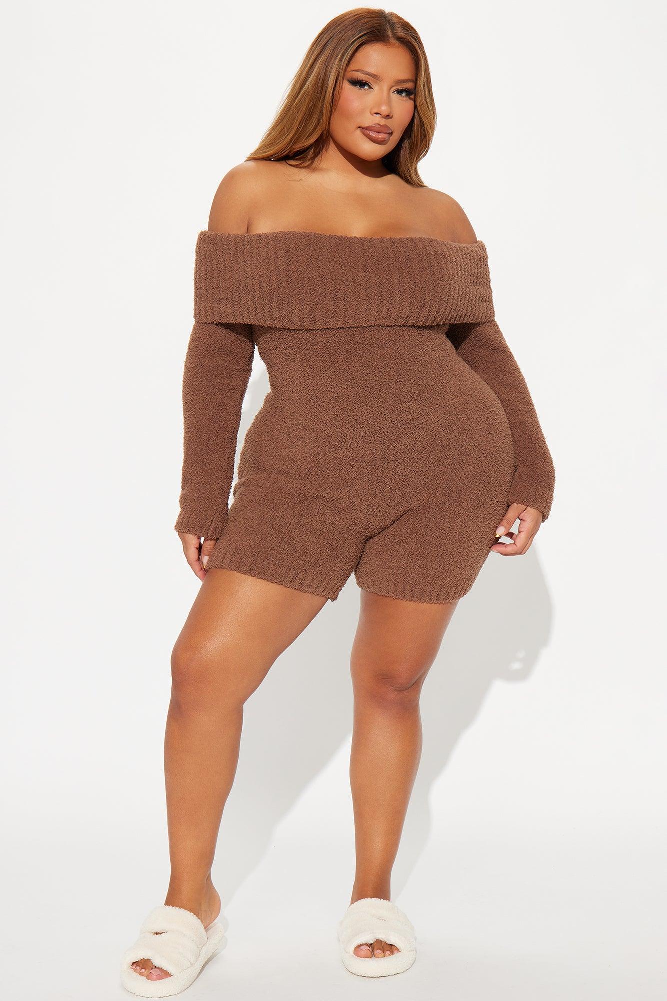 Time Well Spent Cozy Romper - Mocha Product Image