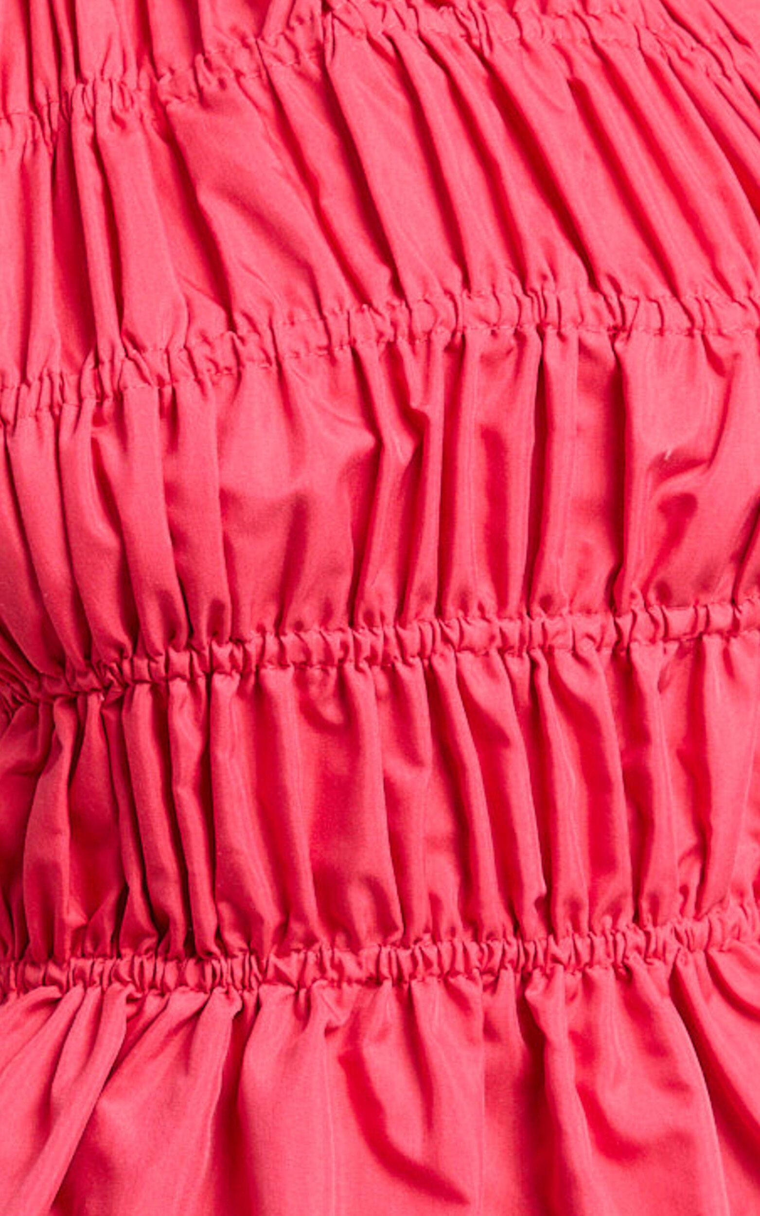 Kaiden Top - Halter Neck Backless Ruched Top in Red Product Image