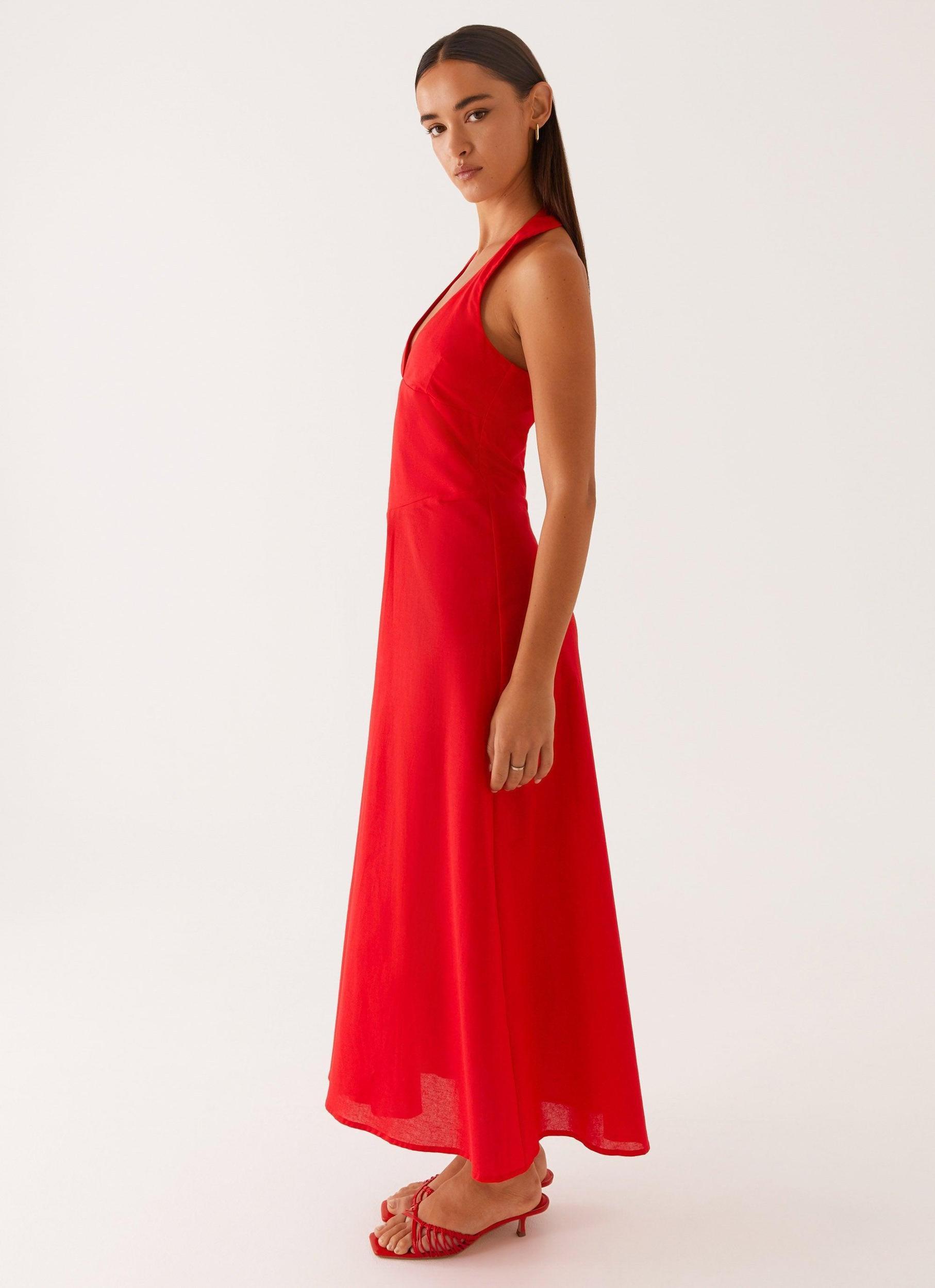 Falling For You Midi Dress - Red Product Image