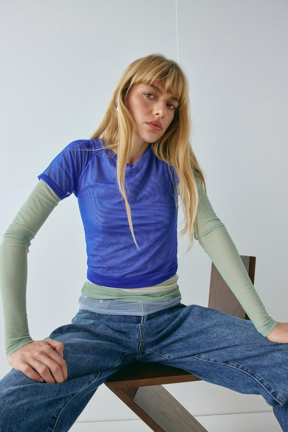 Lana Mesh Top Seafoam Product Image