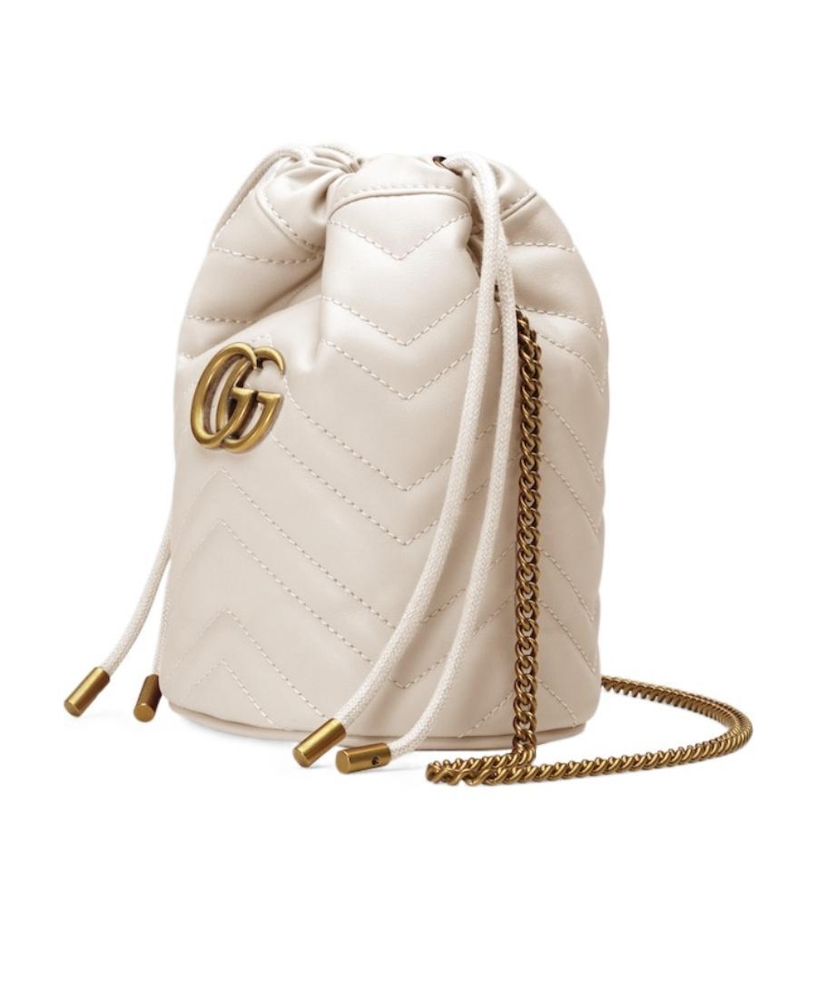 GUCCI Mini Gg Marmont Bucket Bag In White Product Image