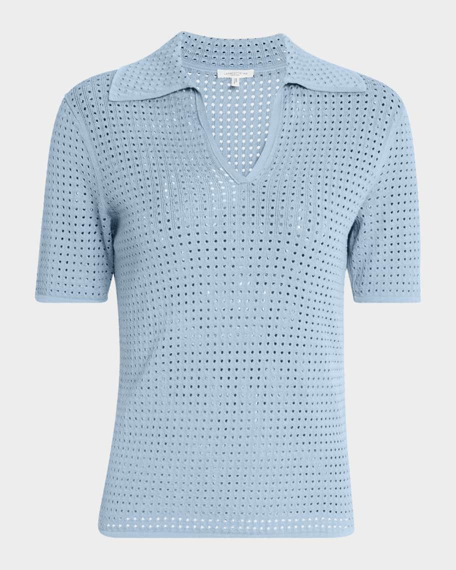 Pointelle Matte Crepe Polo Product Image