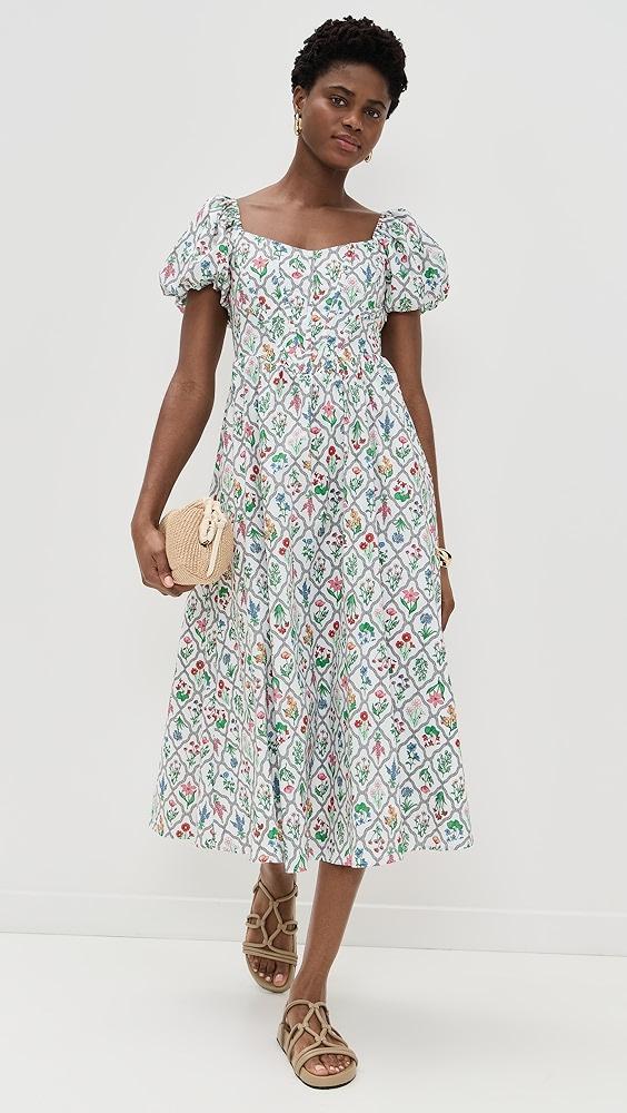 Moon River Puff Sleeve Corset Midi Dress | Shopbop Product Image