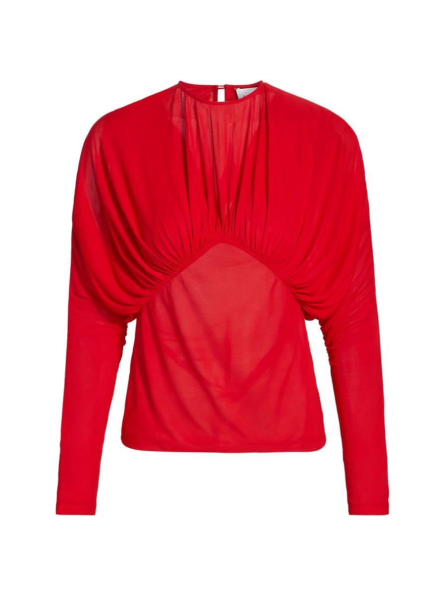Womens Anve Gathered Long-Sleeve Top Product Image