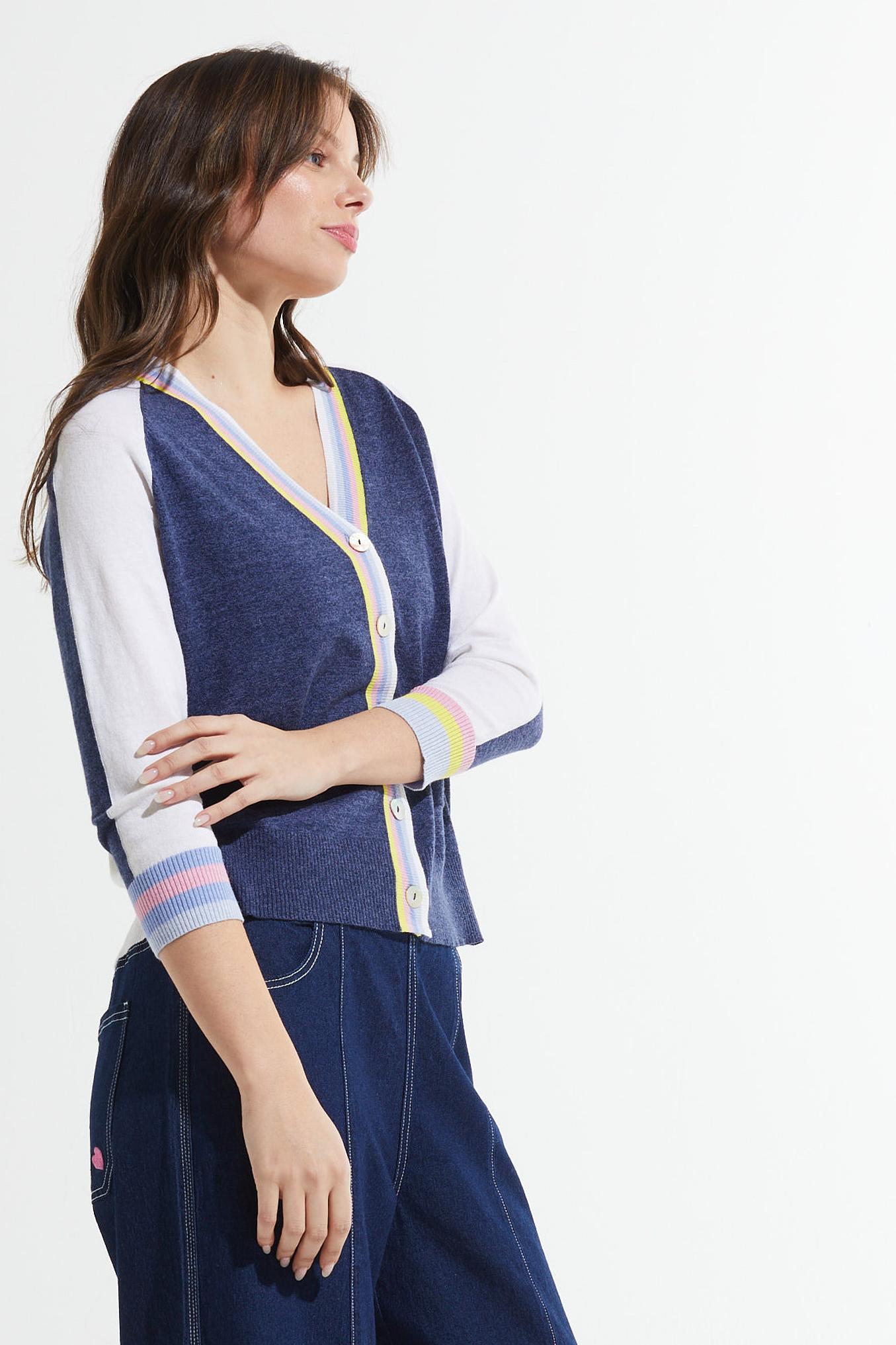 Stripe Trim Cardigan Product Image