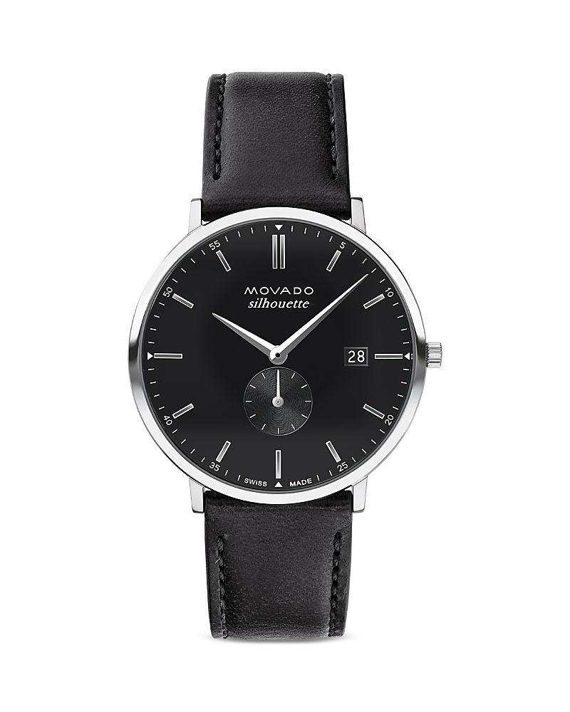 Movado Mens Heritage Quartz Analog Black Leather Strap Watch Product Image