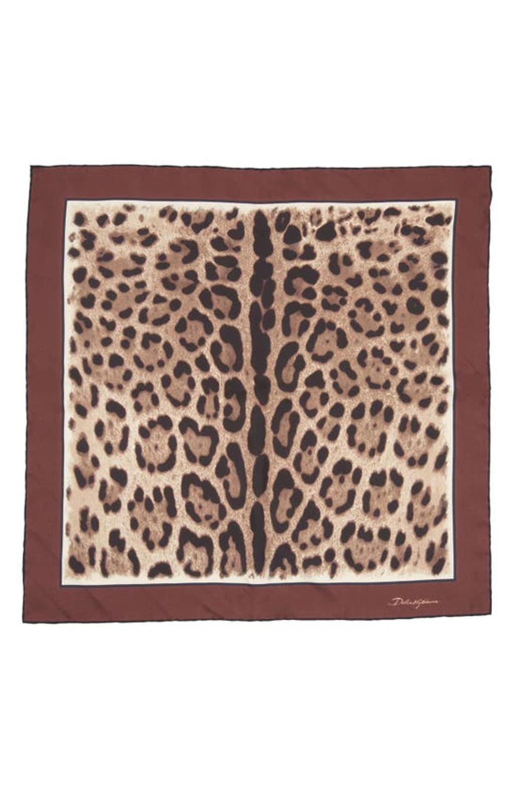 DOLCE & GABBANA Seidenschal Mit Leoparden-print In Animalier Product Image