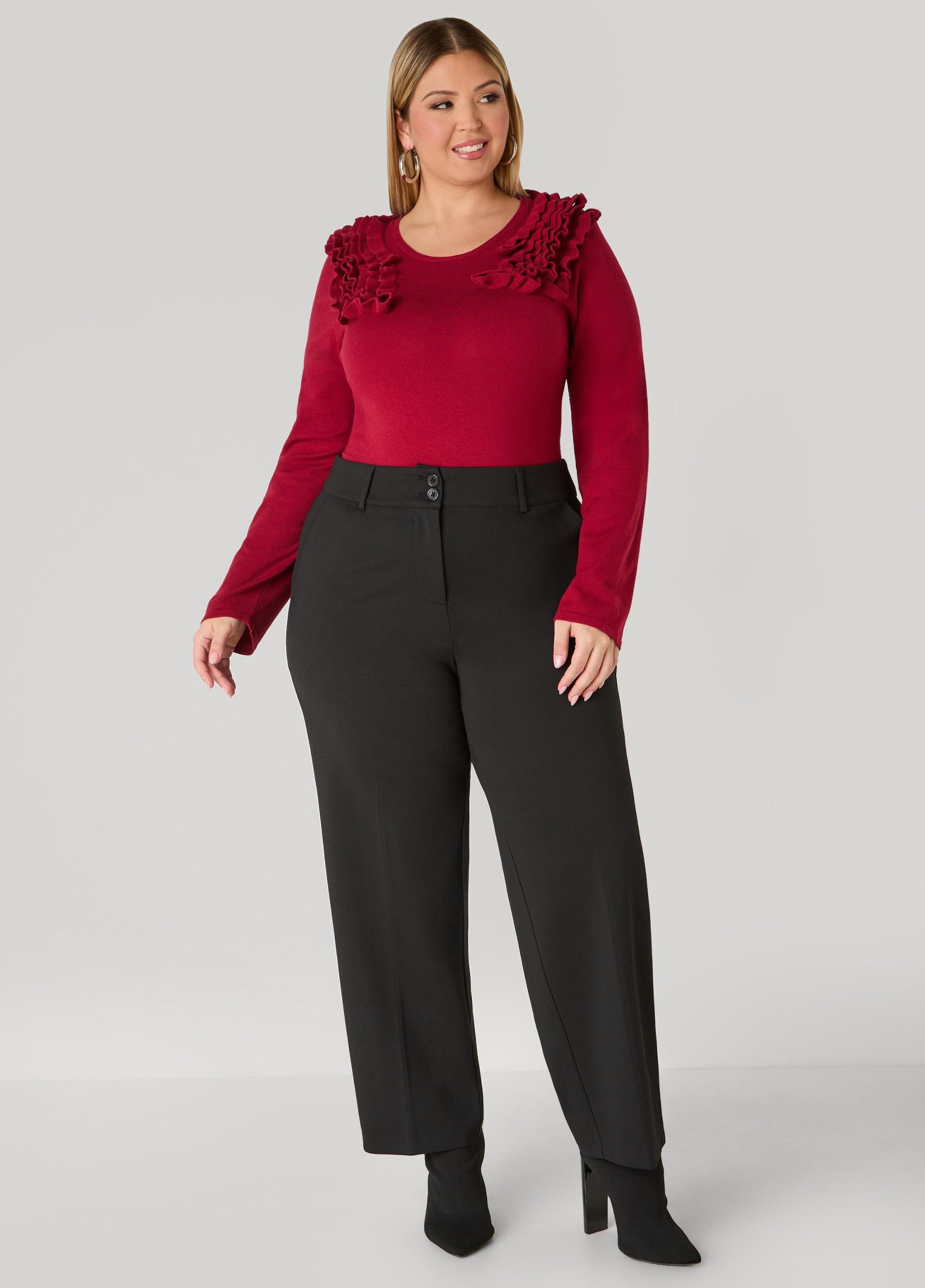 Plus Size Ruffled Sweater Ashley Stewart Product Image