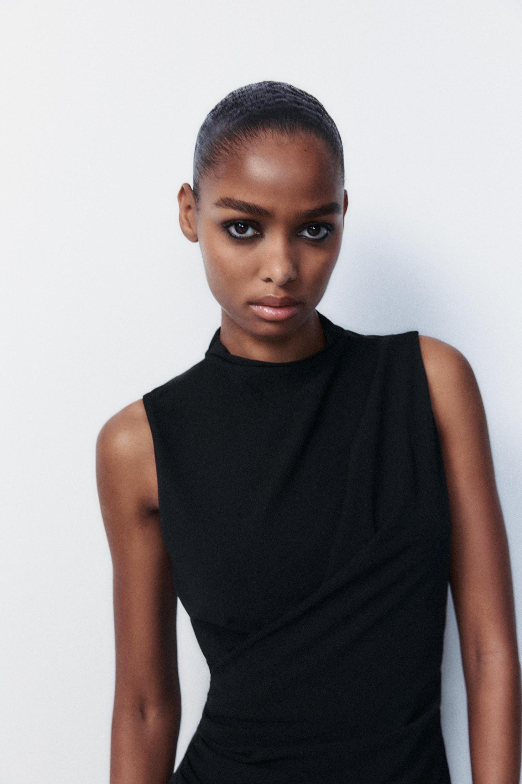 RUCHED MIDI DRESS Product Image