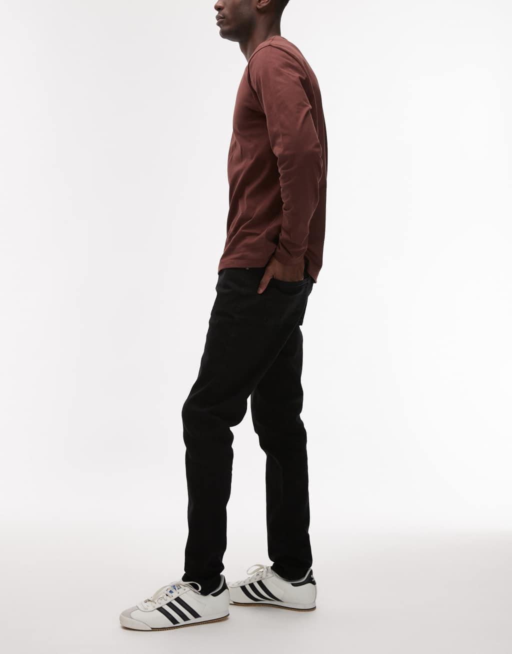 Topman stretch skinny jeans in black Product Image