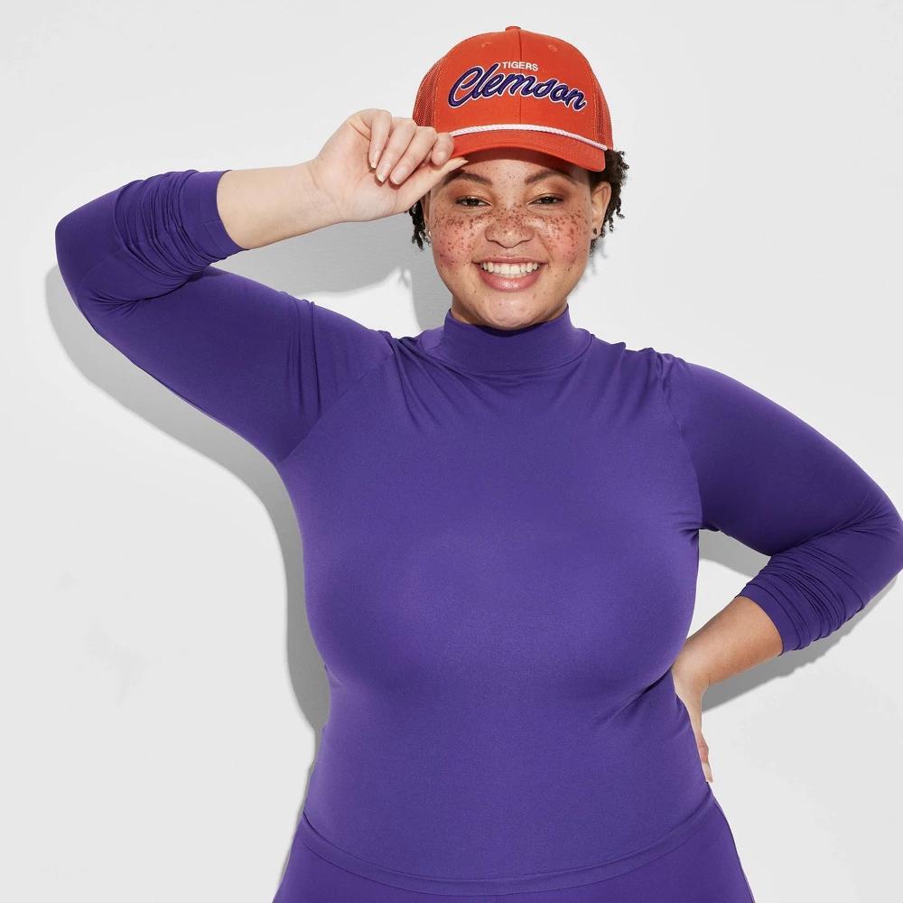 Womens Game Day Long Sleeve Mock Turtleneck T-Shirt - Wild Fable Purple 2X Product Image