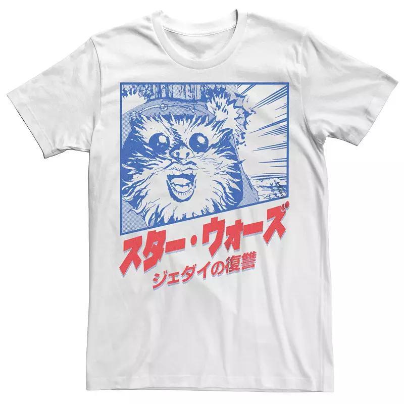 Big & Tall Star Wars Manga Panel Ewok Tee, Men's, Size: Large Tall, White Product Image