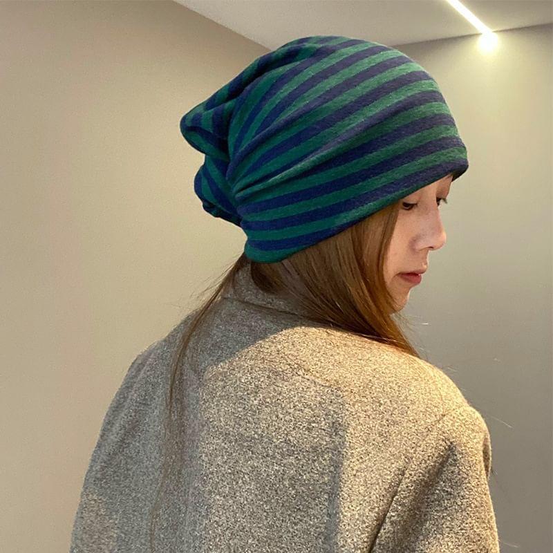 Striped Multi-Way Knit Scarf / Beanie Product Image