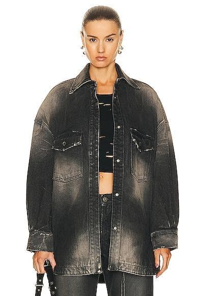 THE ATTICO Denim Short Coat Grey. (also in ). Product Image