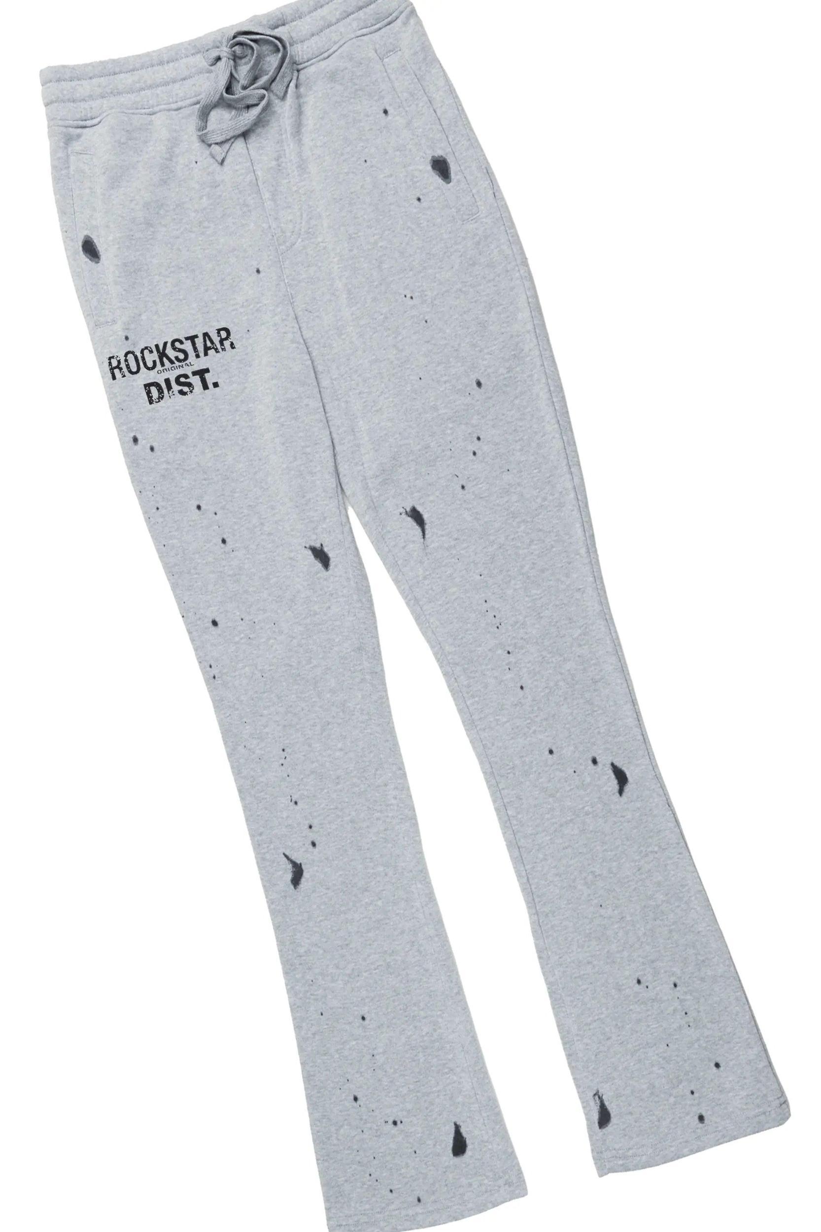 Raffer Heather Grey Hoodie/Stacked Flare Track Set Male Product Image