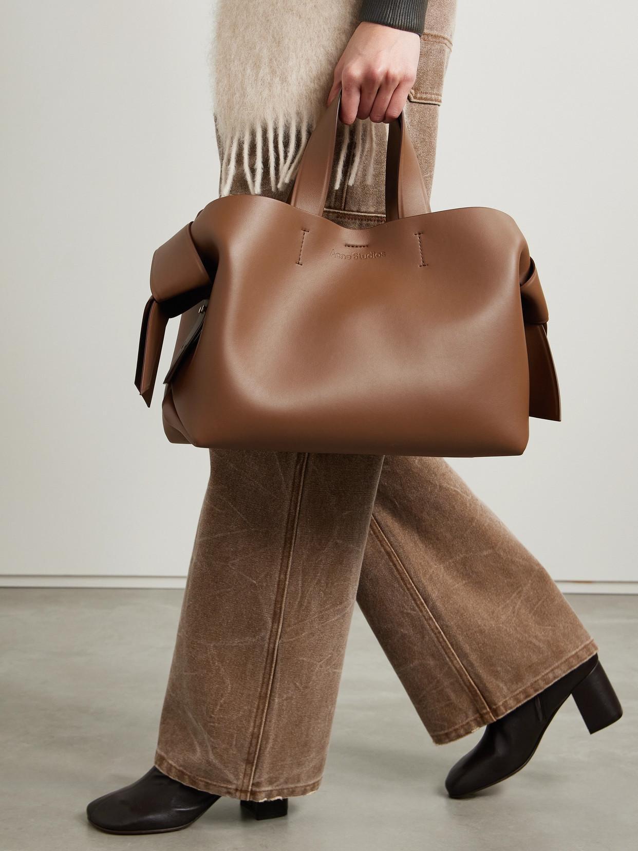 ACNE STUDIOS Musubi Knotted Leather Shoulder Bag In Brown Product Image