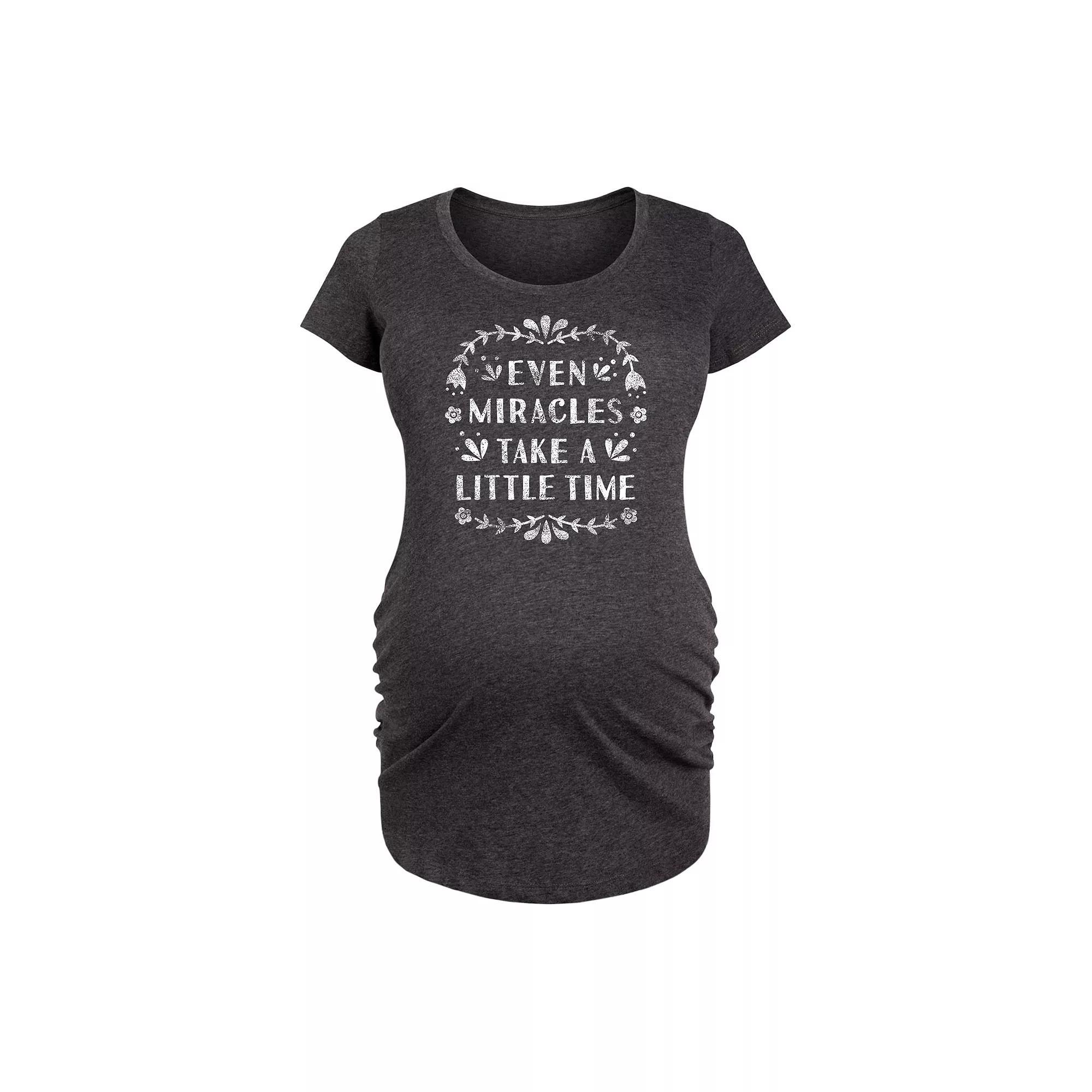 Maternity Even Miracles Take a Little Time Graphic Tee, Women's,  Product Image