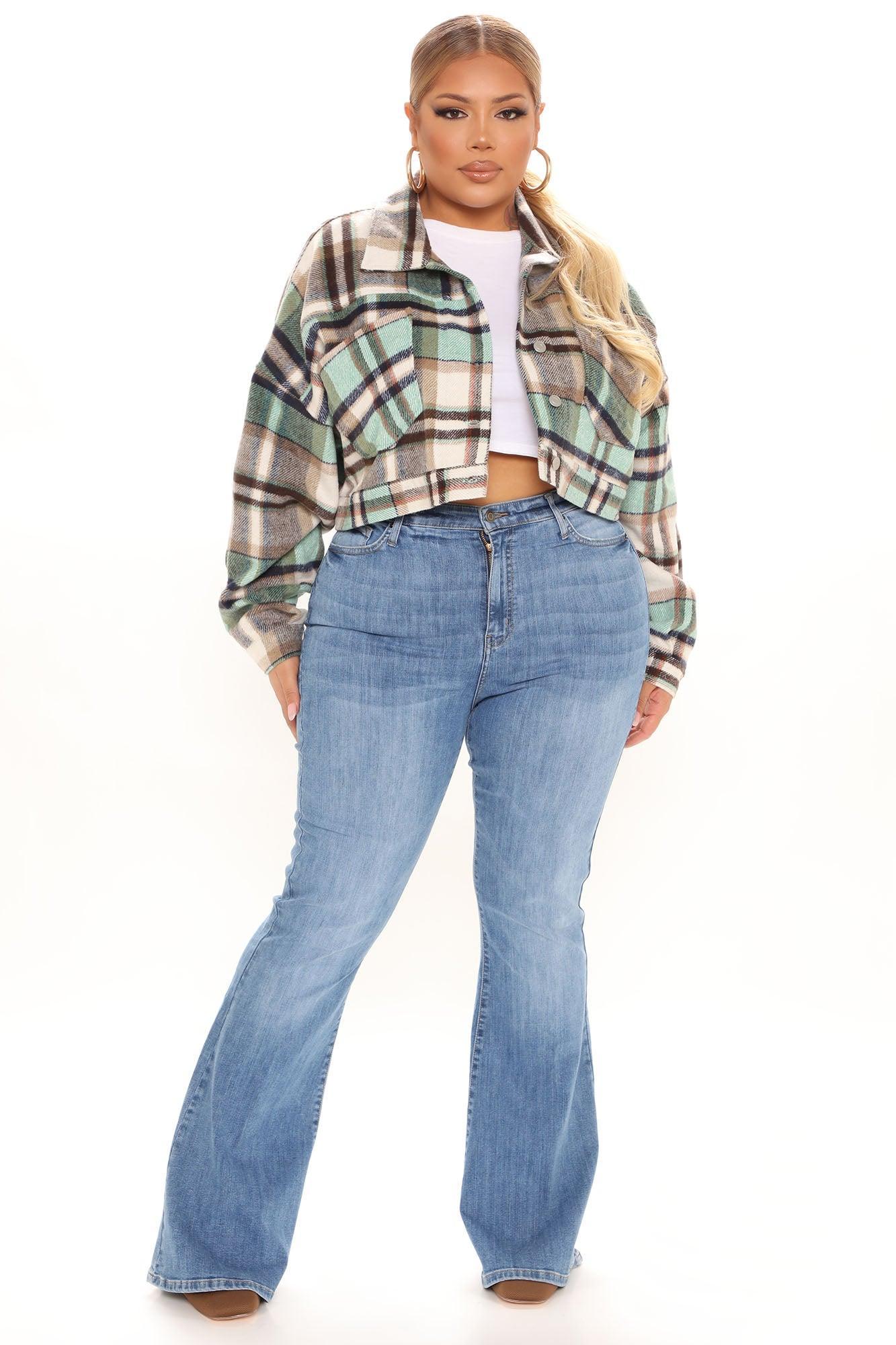 Getting Caught Up Plaid Jacket - Green/combo Product Image