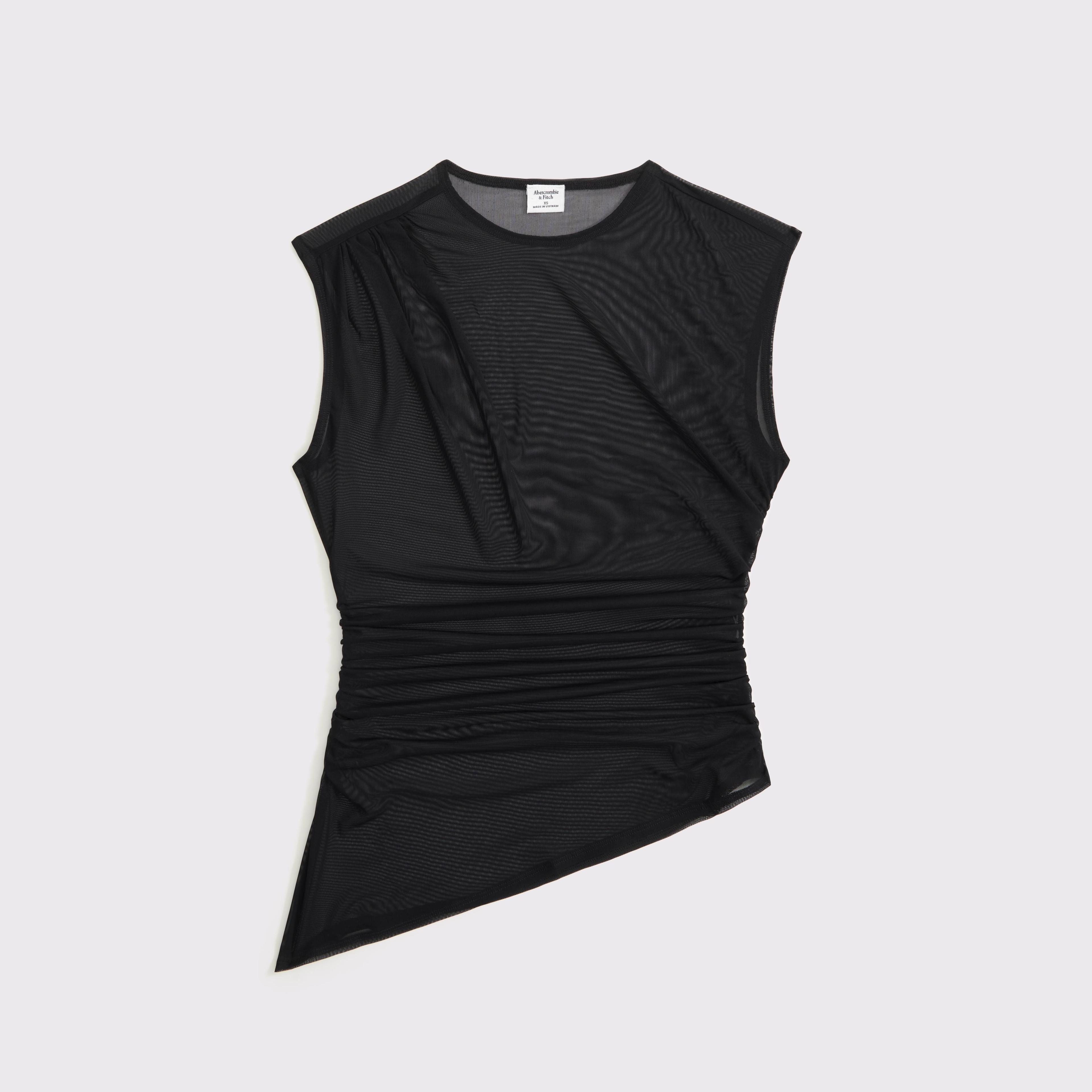 Draped Mesh Top Product Image