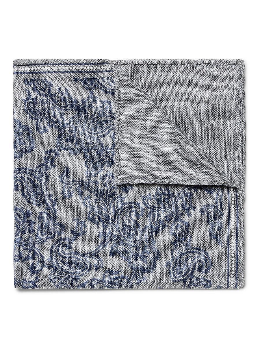 Mens Silk Pocket Square with Paisley Design Product Image