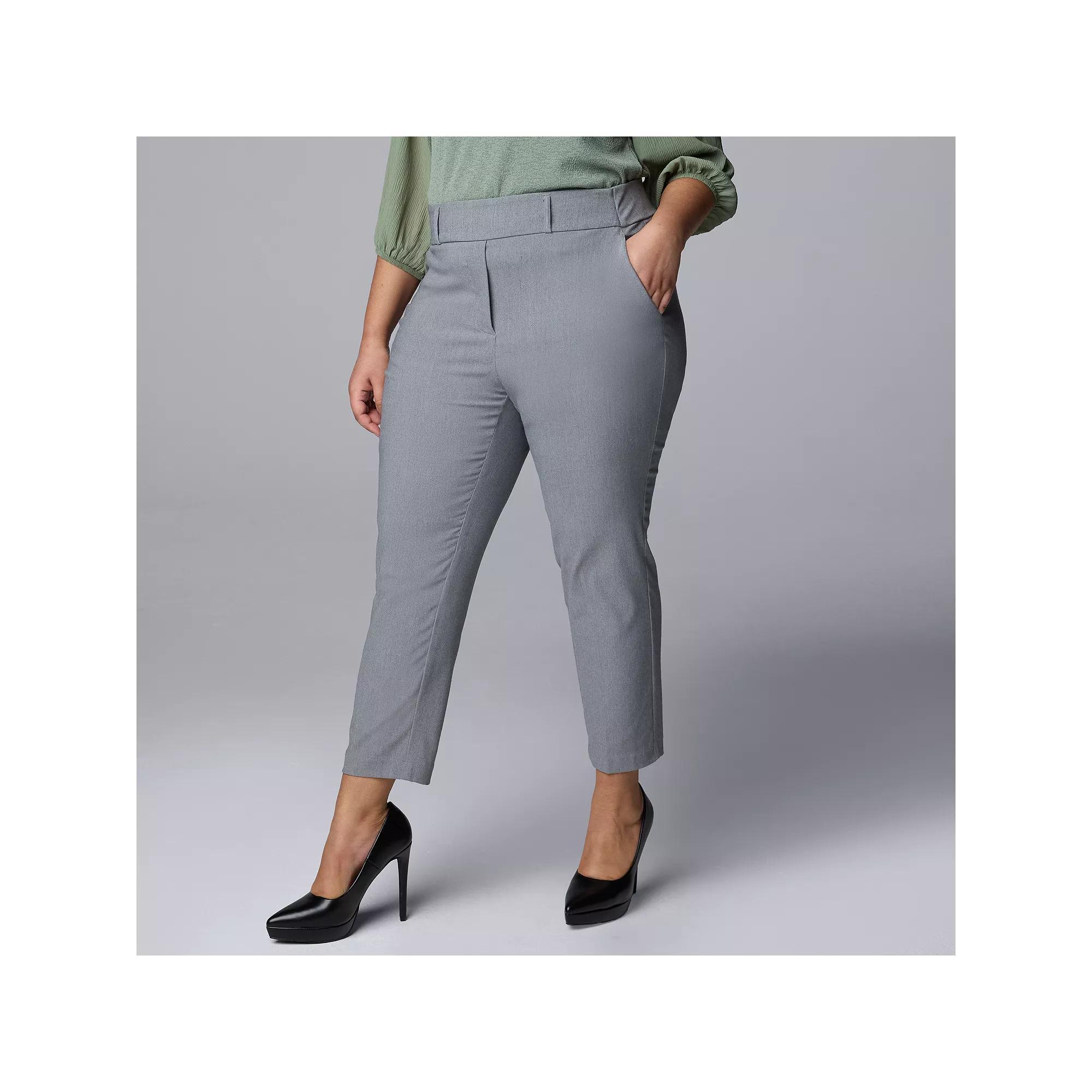 Plus Size Simply Vera Vera Wang Simply Modern Ankle Pants, Women's, Size: 3XL, Grey Melange Product Image