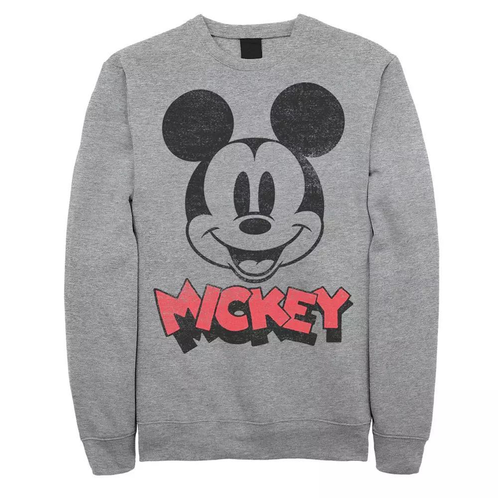 Disney's Mickey & Friends Big & Tall Mickey Big Face Logo Fleece Sweatshirt, Men's,  Product Image