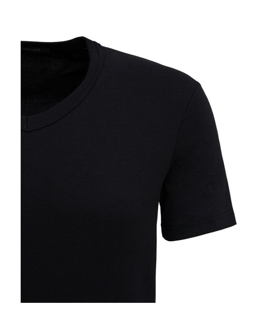 TOM FORD Black V Neck T-shirt Product Image