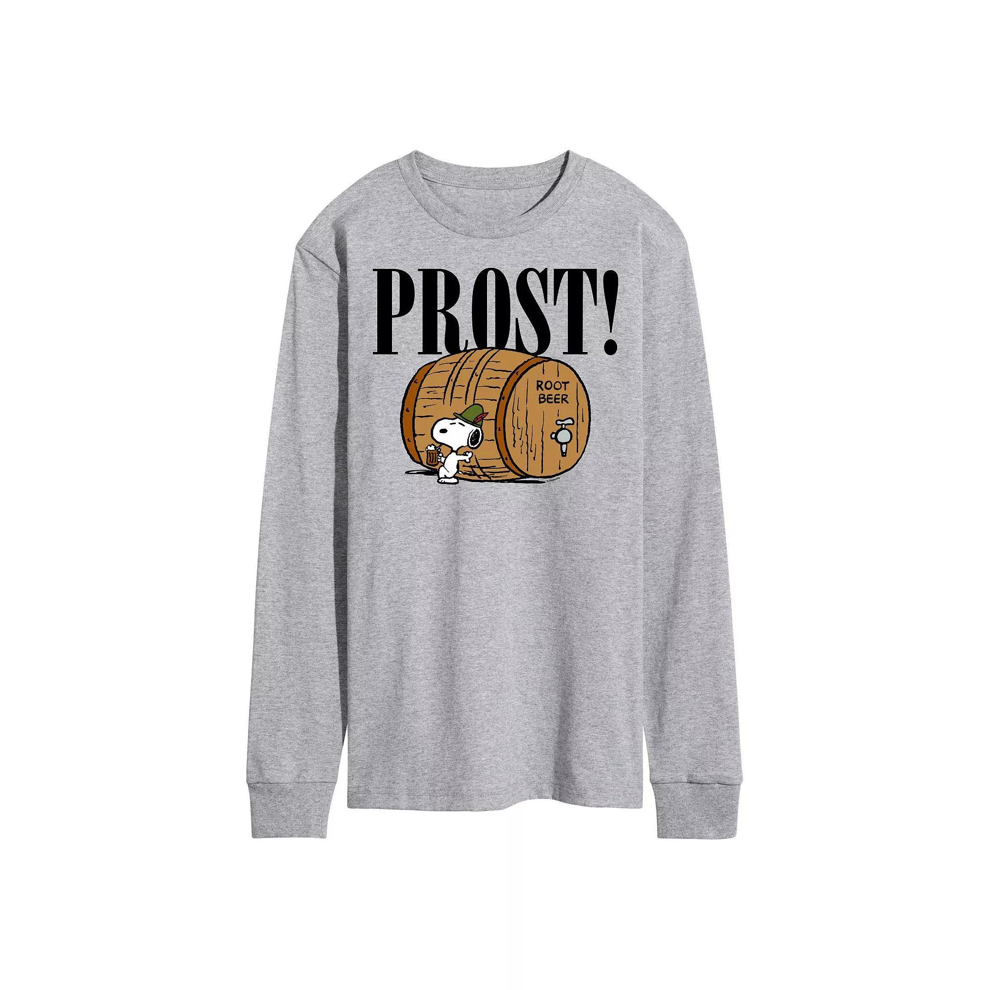 Men's Peanuts Octoberfest Prost! Snoopy Root Beer Long Sleeve Graphic Tee,  Product Image
