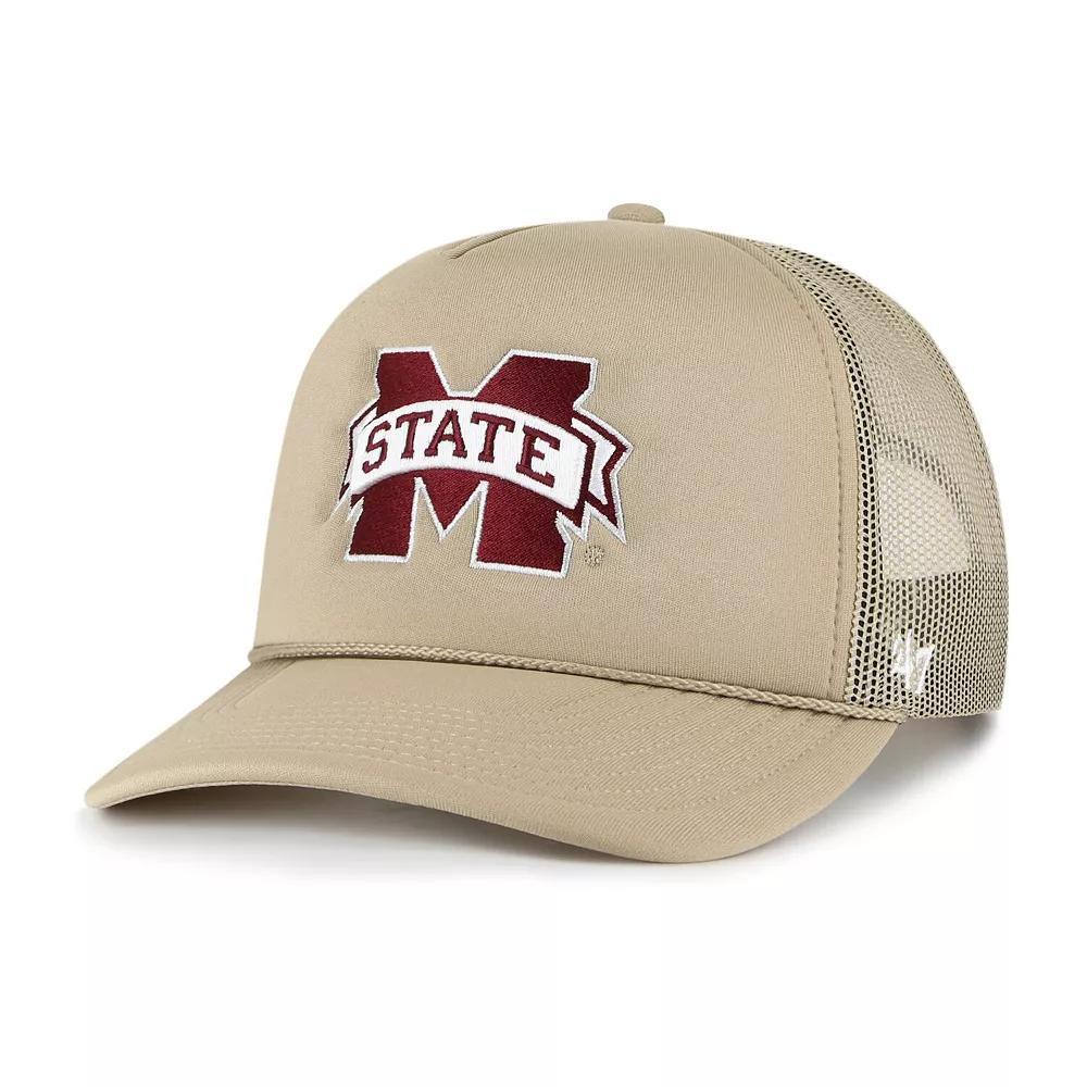 Men's '47 Khaki Mississippi State Bulldogs Foam Front Mesh Trucker Snapback Hat, Mst Beig K Product Image