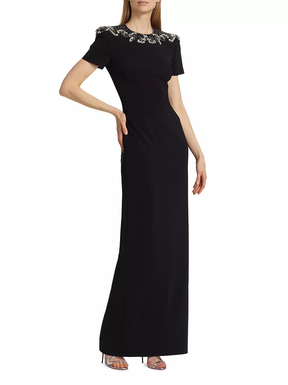 Lana Jewel-Neck Column Gown Product Image