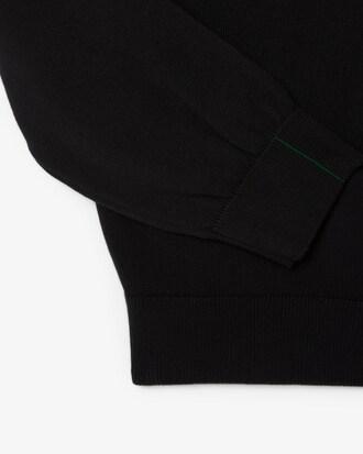 Zipped High Neck Cotton Sweater Product Image