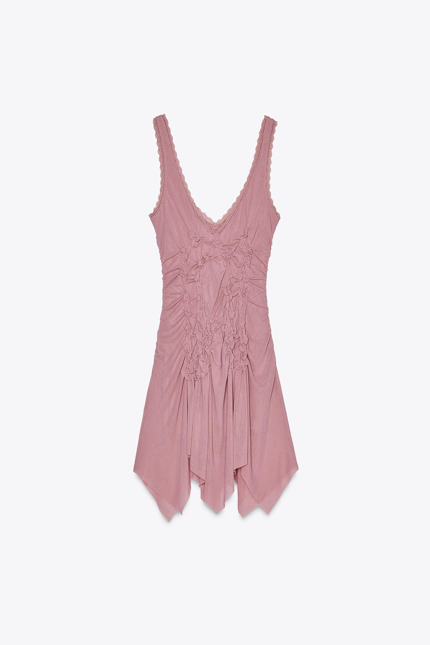 ASYMMETRIC GATHERED MINI DRESS Product Image