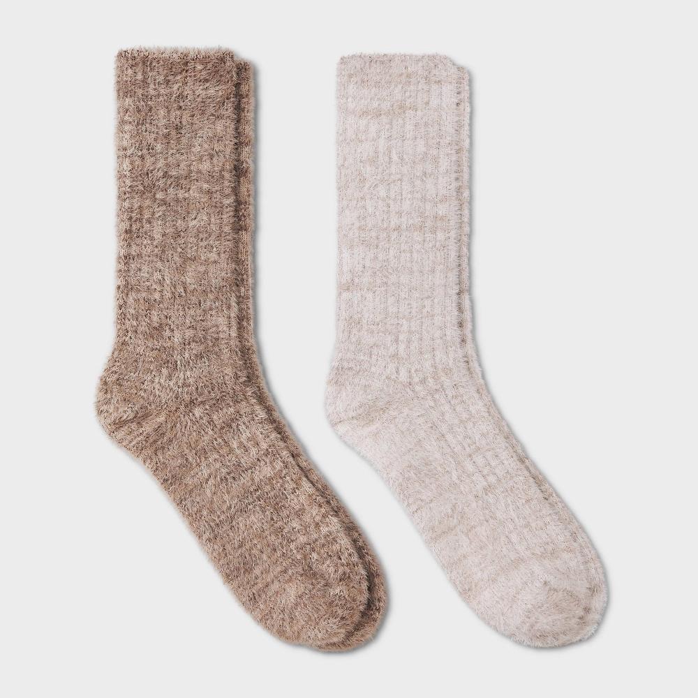 Women's 2pk Feather Cozy Crew Socks - Auden™ 4-10 Product Image