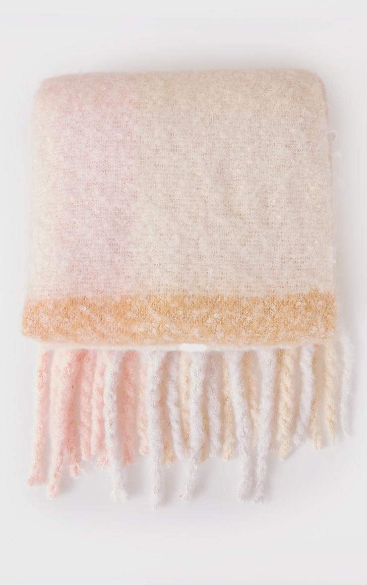 Beige Check Tassel Blanket Scarf Product Image