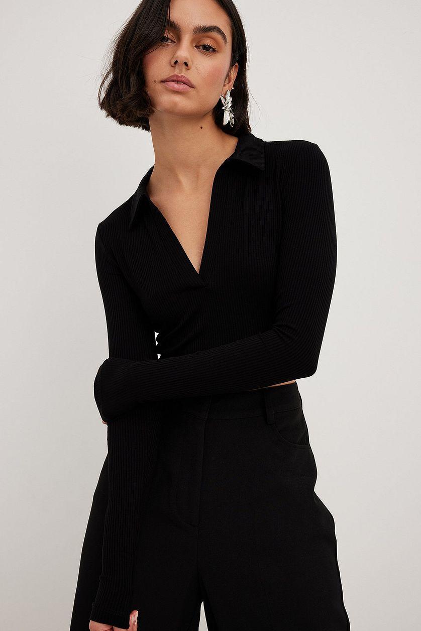 Collar Detail Crop Top Product Image