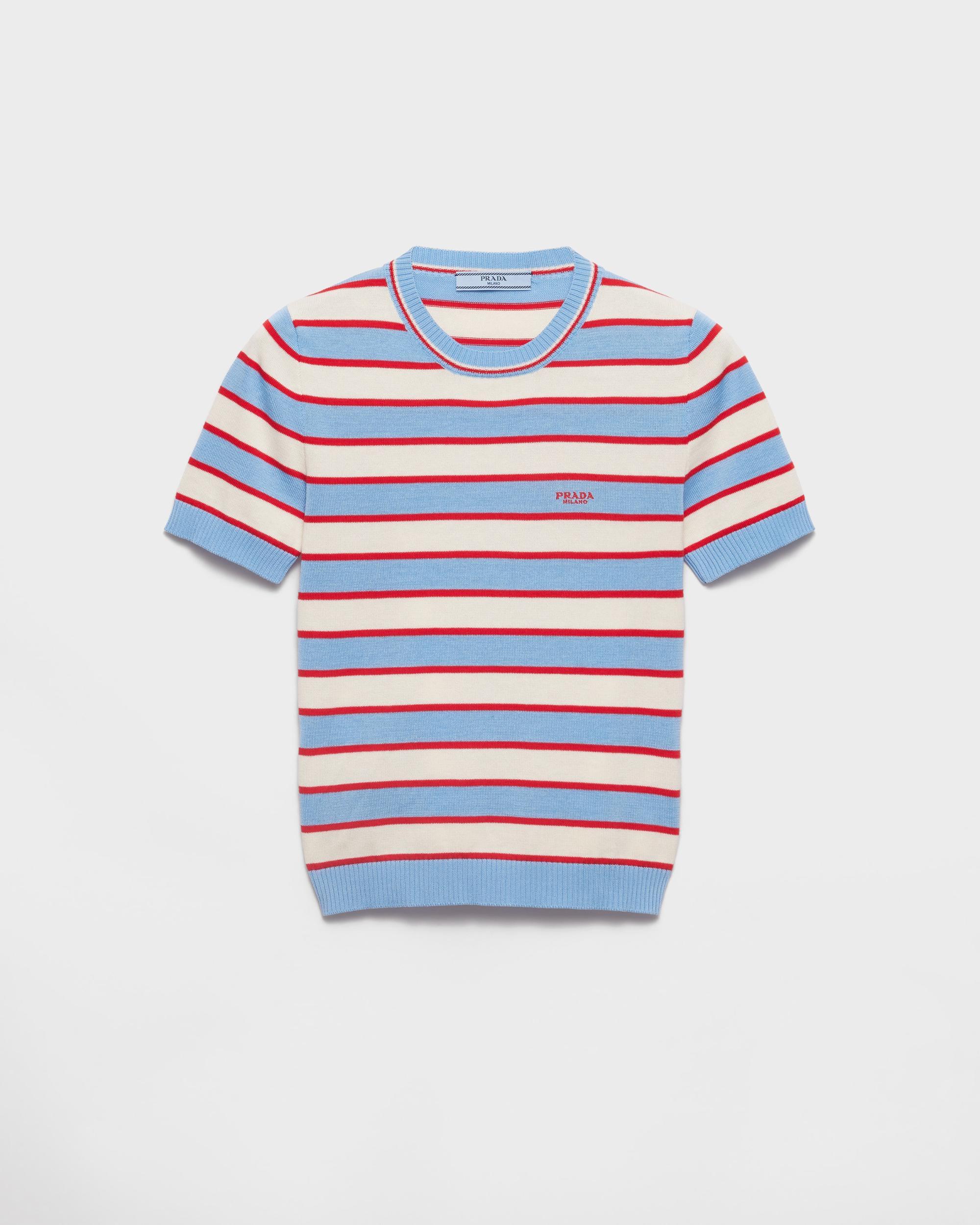 Striped crew-neck cotton sweater Product Image