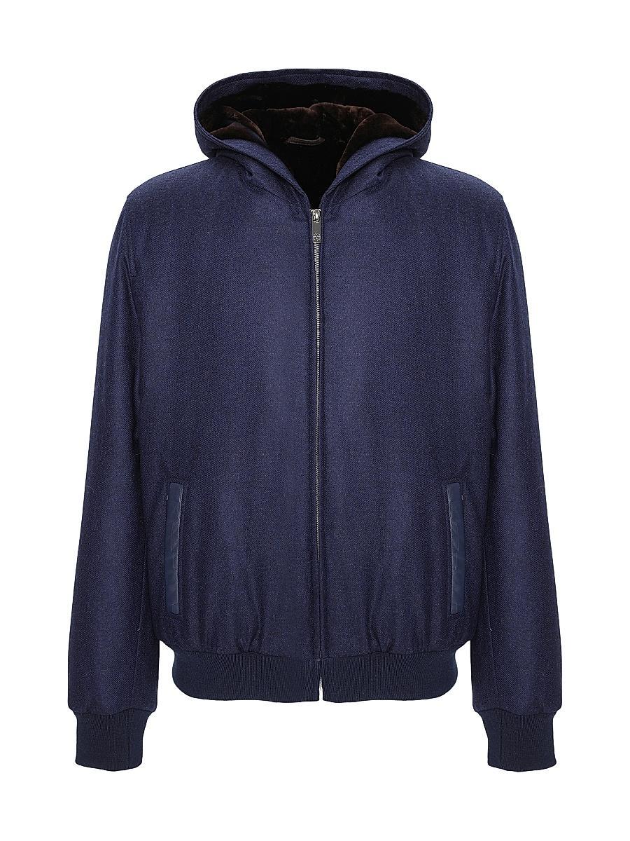 Mens Wool and Cashmere Jacket with Select Shearling Lamb Lining Product Image