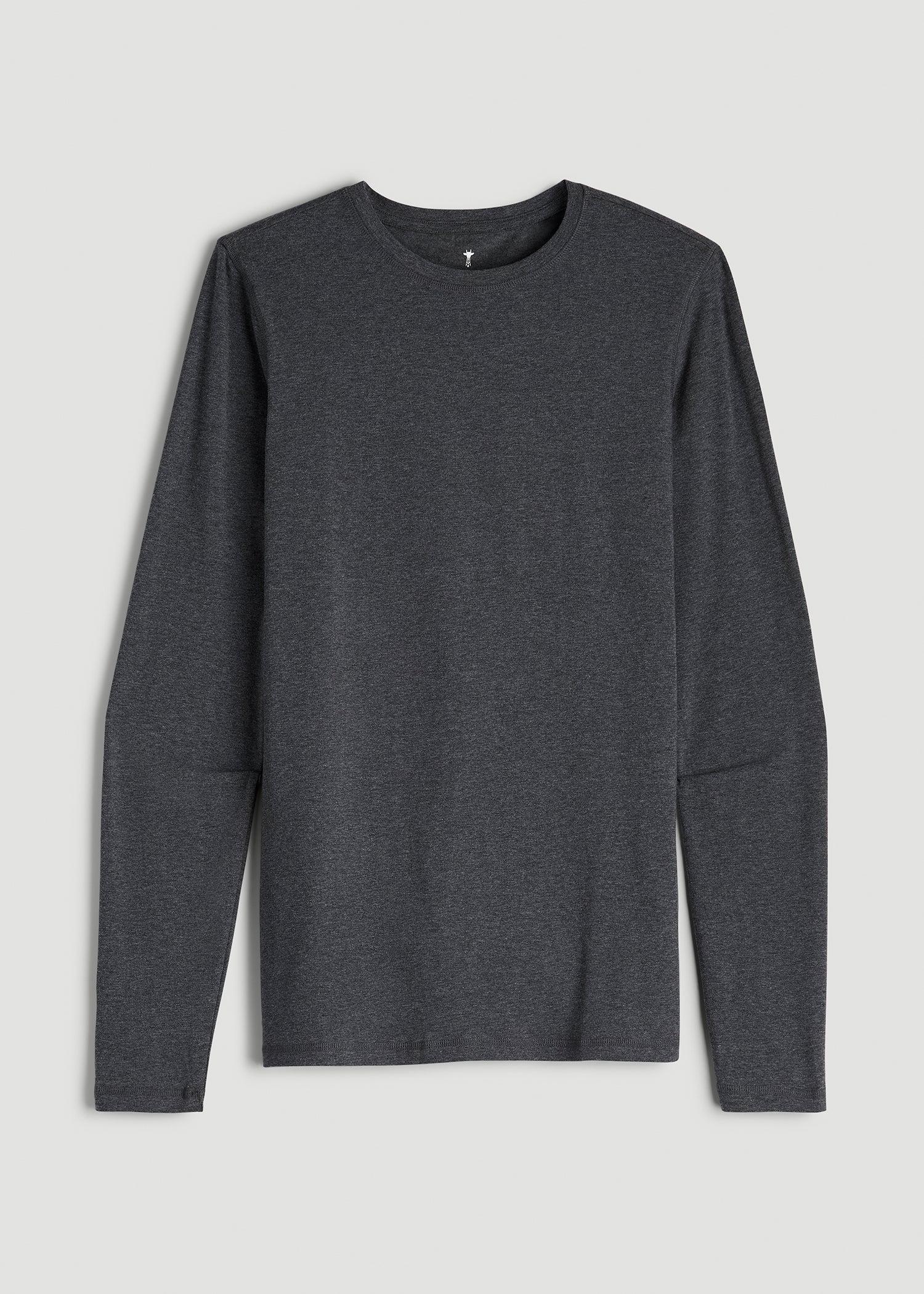 The Essential SLIM-FIT Long Sleeve Tee for Tall Men in Charcoal Mix Male Product Image