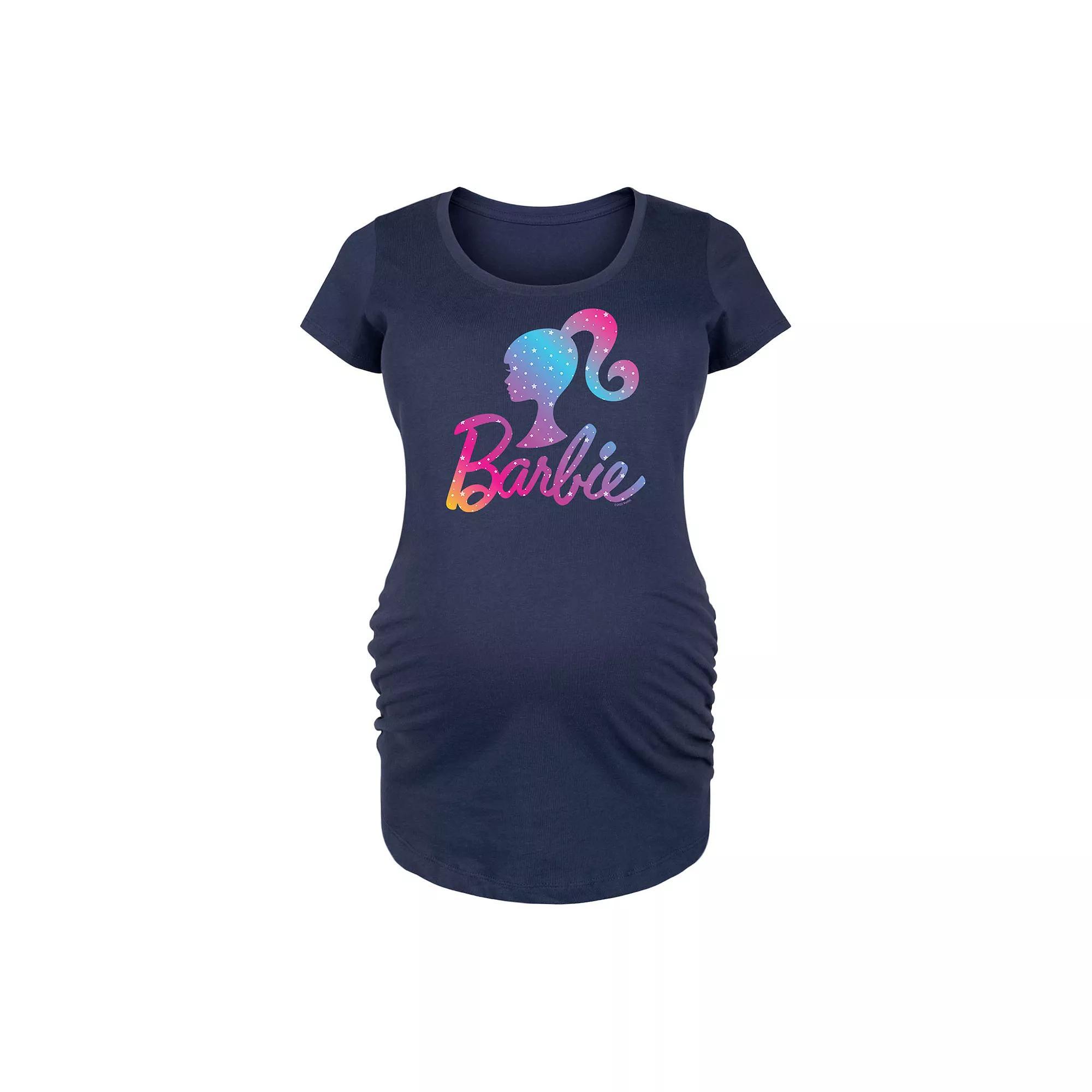 Maternity Barbie® Logo Winter Stars Graphic Tee, Women's,  Product Image
