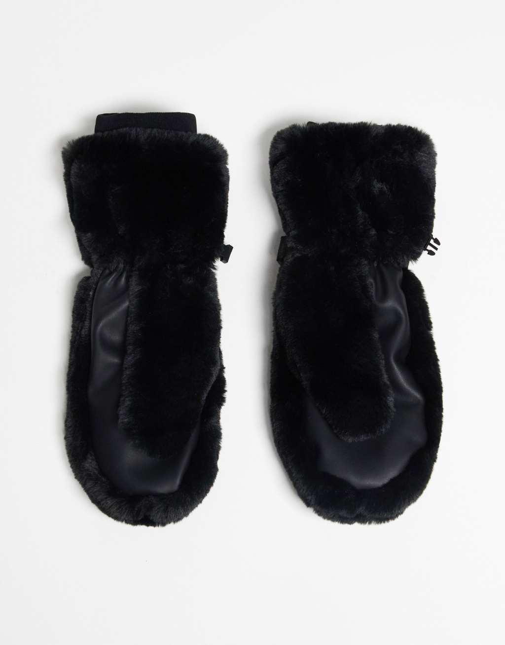 ASOS 4505 Ski faux fur mittens Product Image