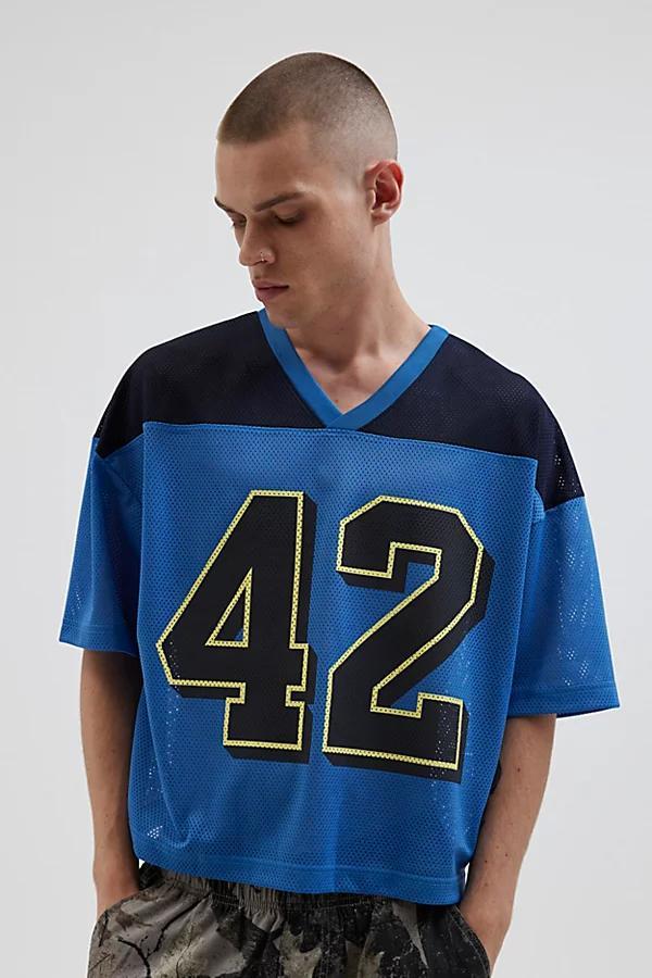 Urban Outfitters UO Mesh Football Jersey V-Neck Tee Mens at Urban Outfitters Product Image