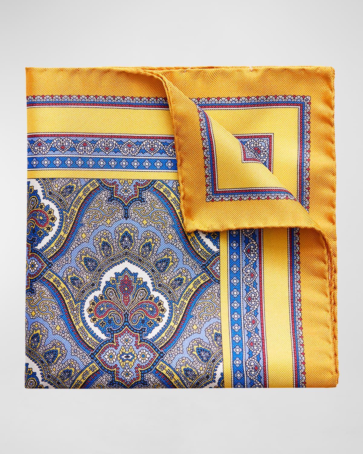 Eton Paisley Silk Pocket Square Product Image