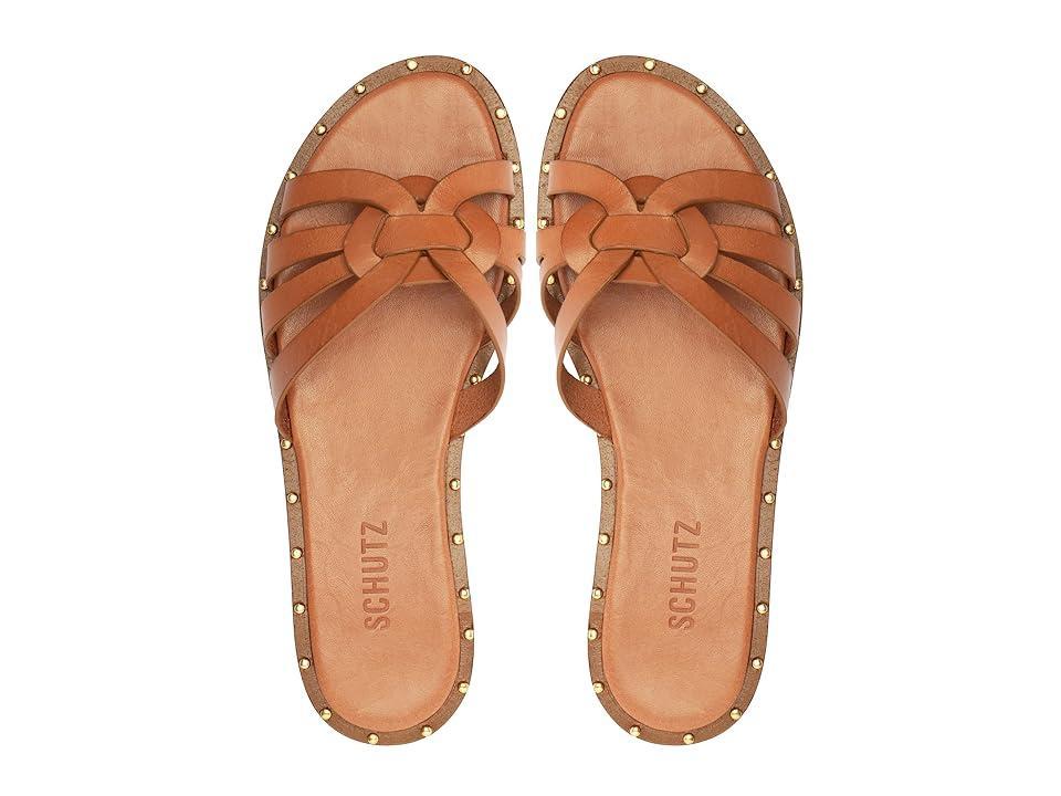 Phoenix Studded Leather Flat Sandals Product Image