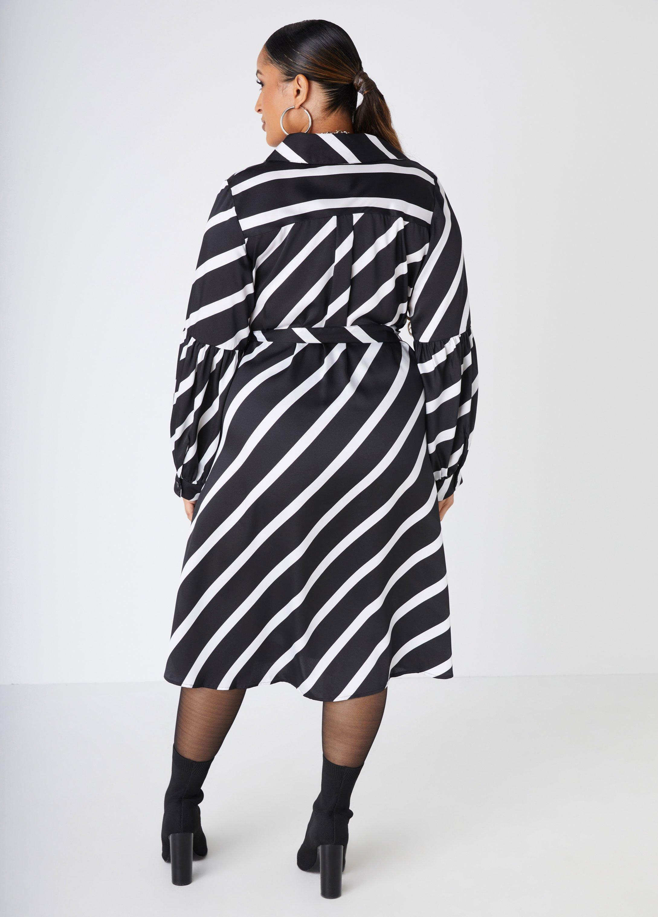 Belted Striped Midaxi Shirtdress Product Image