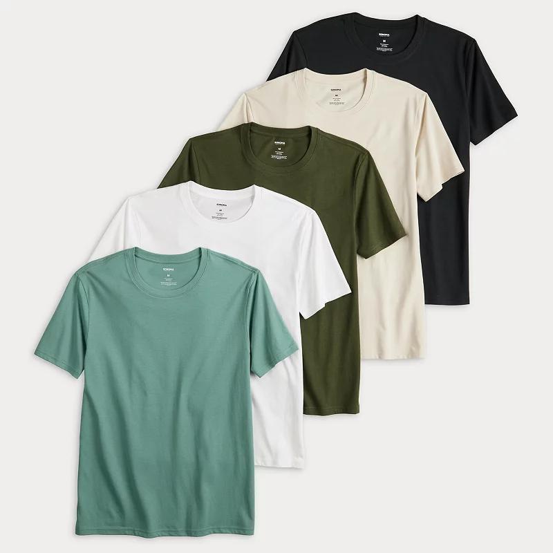 Mens Sonoma Goods For Life Supersoft 5-Pack Crewneck Tees Product Image