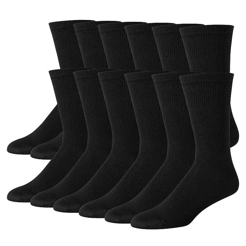 Hanes Ultimate Mens Crew Socks, 12-Pairs White 6-12 Product Image