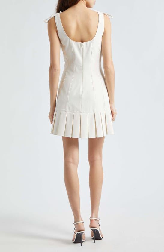 Harlyn Pleated Tie Strap Minidress In Ivory Product Image