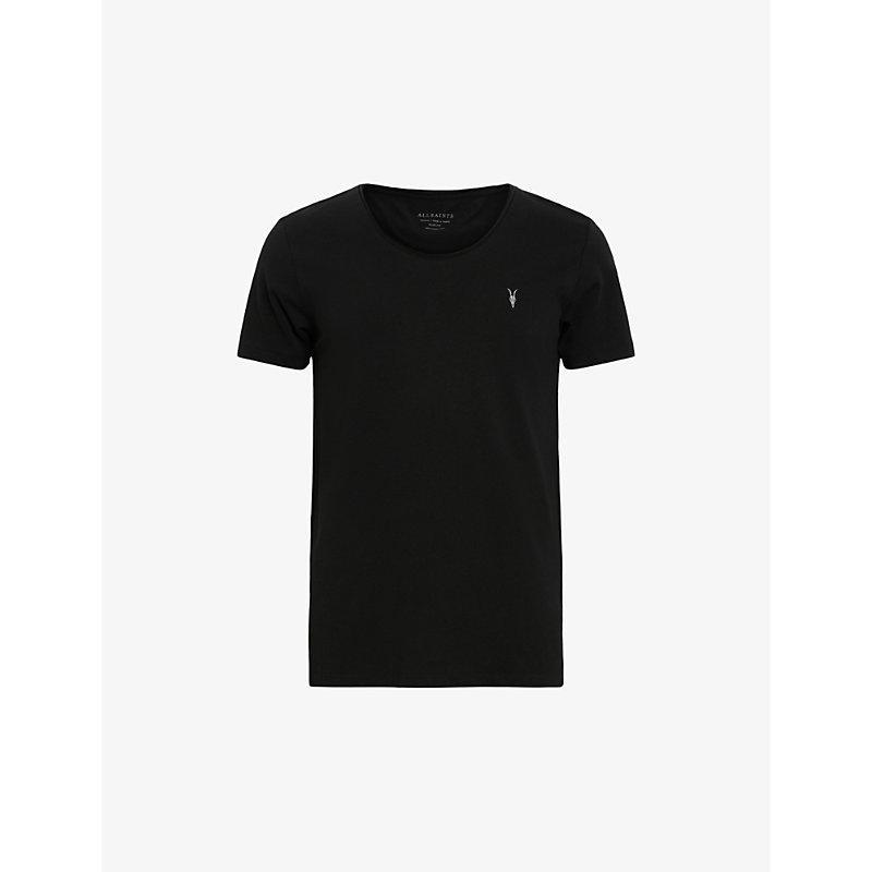 ALLSAINTS Tonic Crew Neck Slim Ramskull T-shirt In Jet Black Product Image