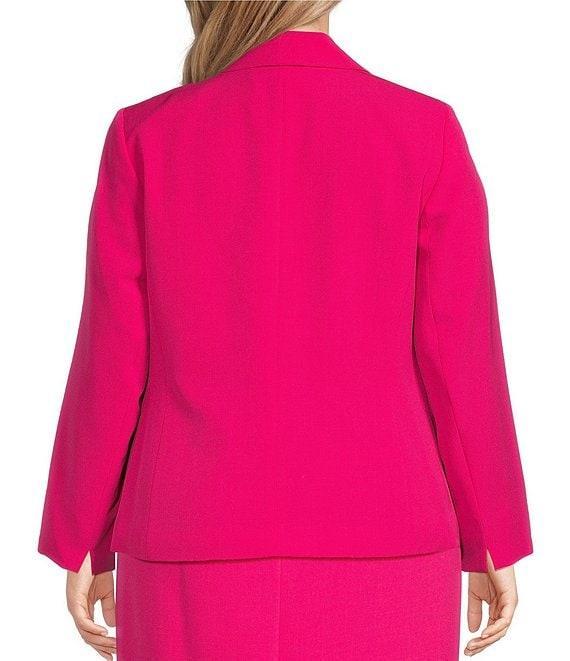 Kasper Plus Size Stretch Crepe Notch Collar 2-Button Jacket Product Image