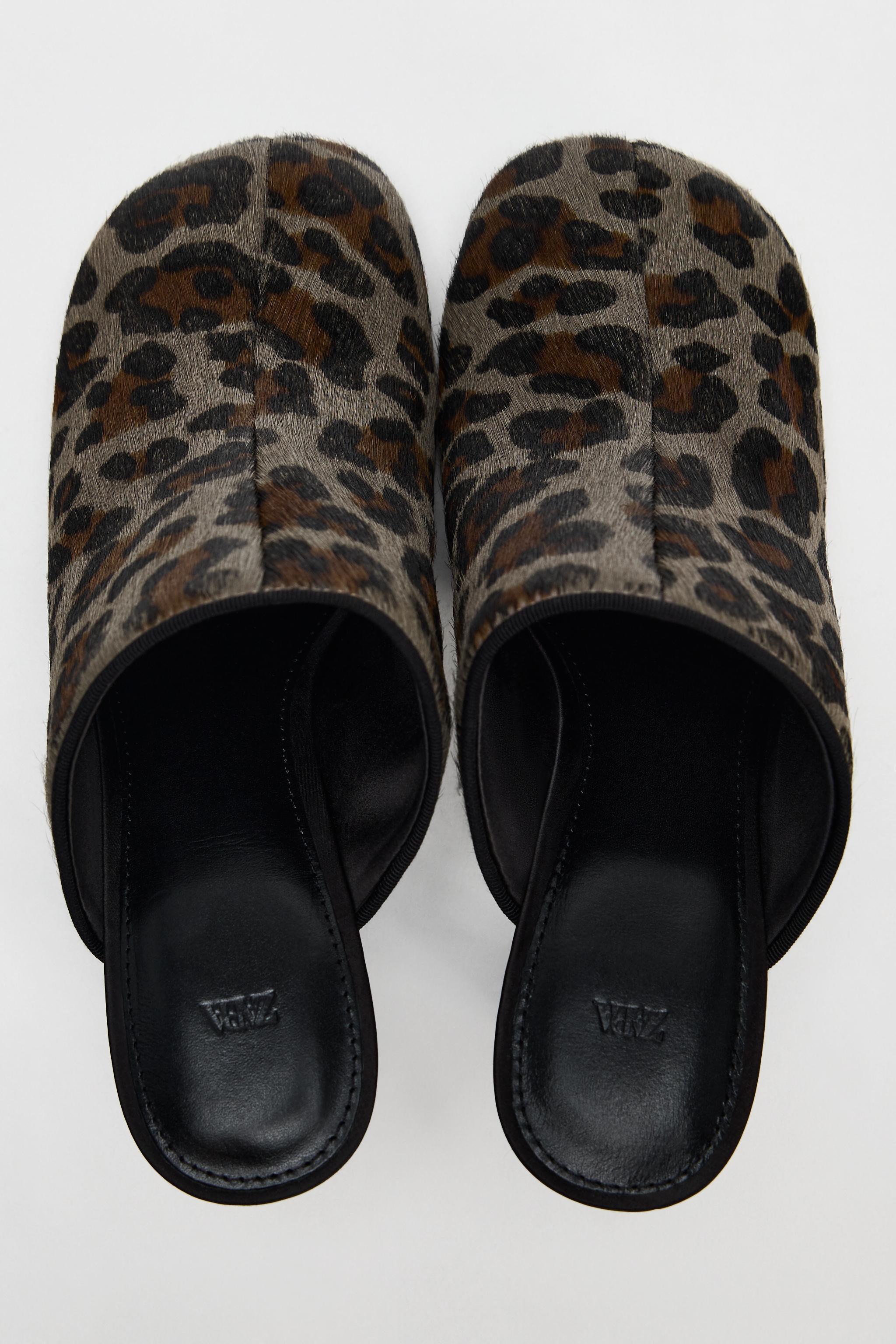 ANIMAL PRINT LEATHER MULES Product Image